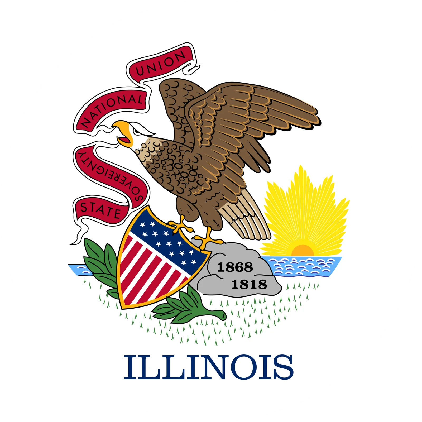 Flag of Illinois Flat Round 2048x2048 1