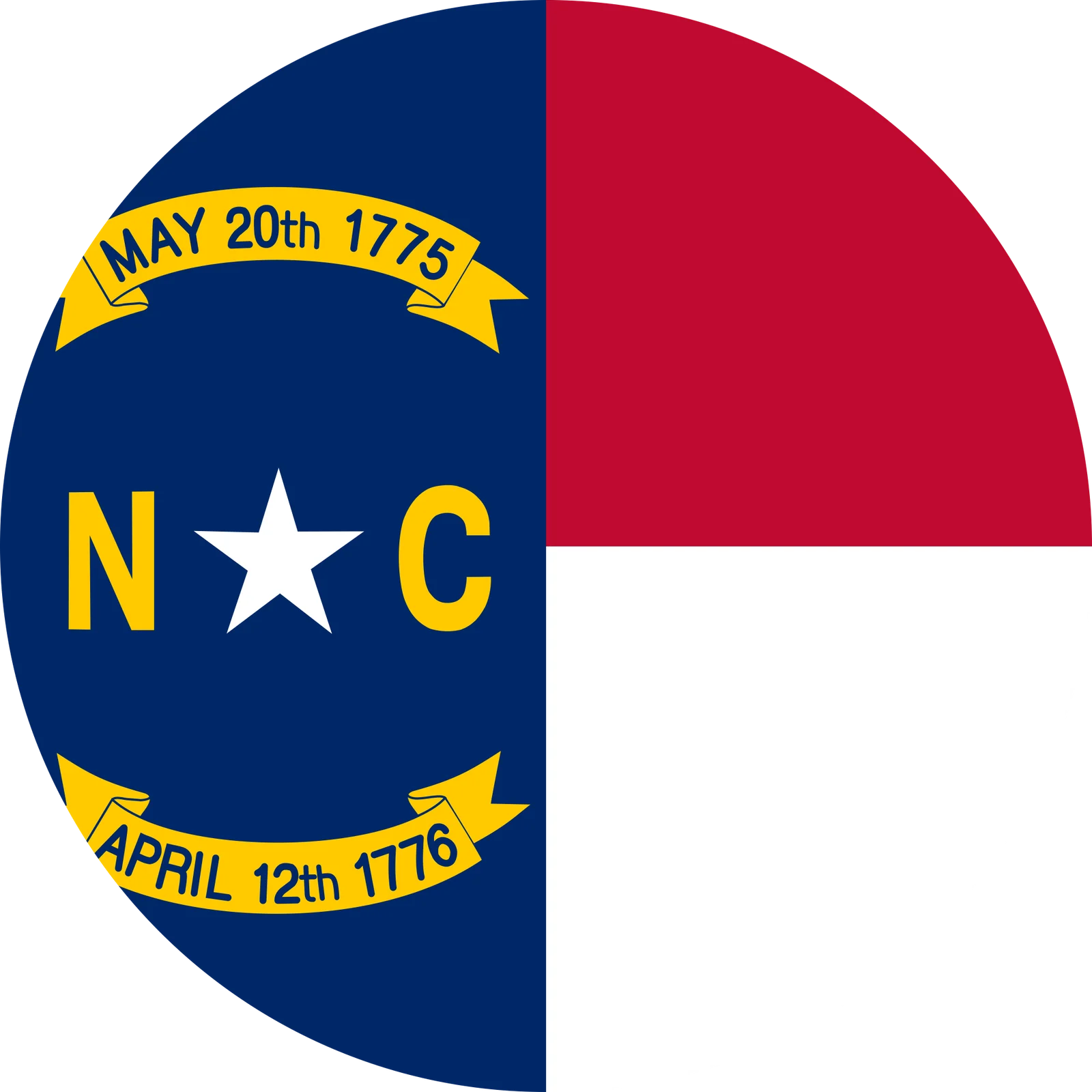 Flag of North Carolina Flat Round 2048x2048 1