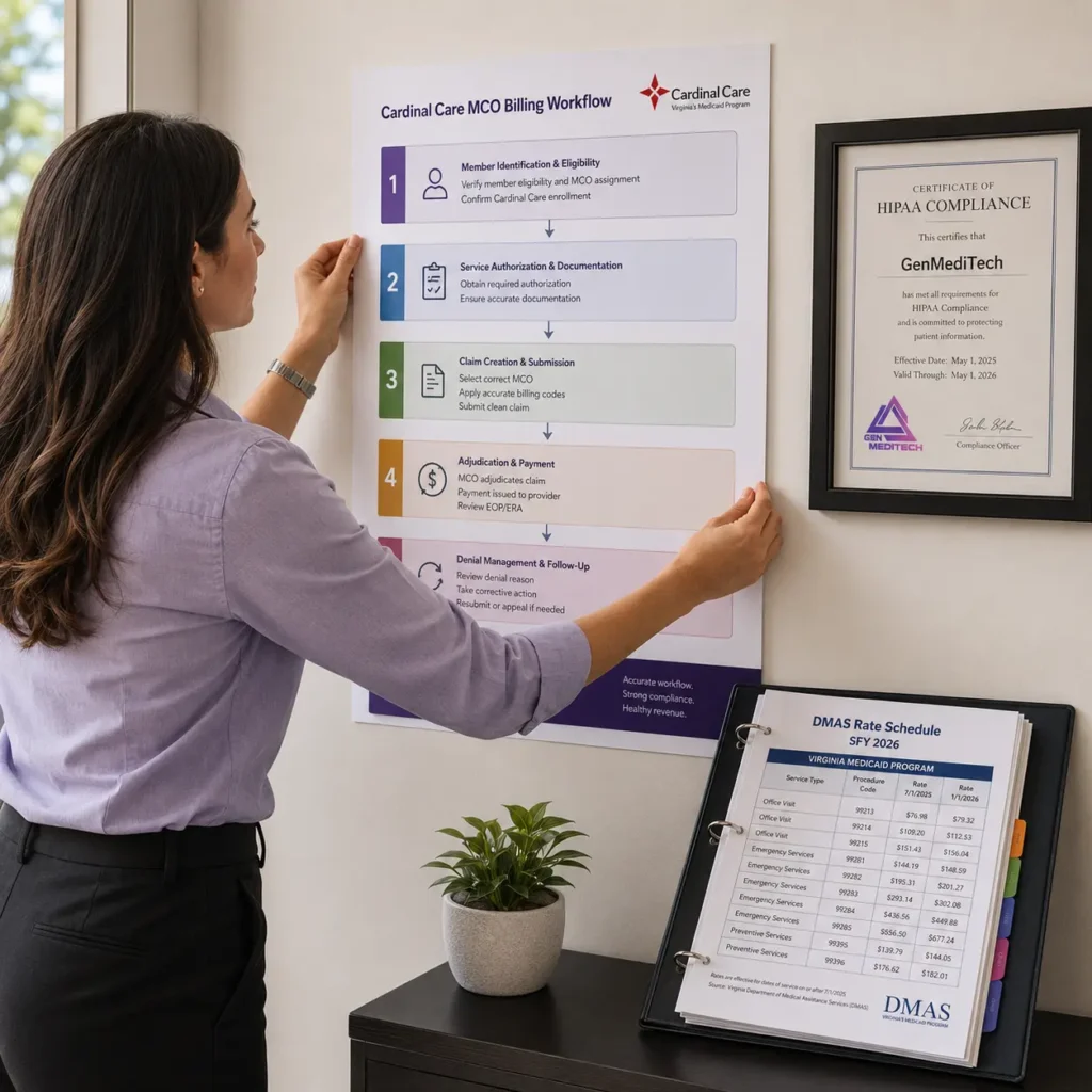 Virginia Cardinal Care MCO payer billing support